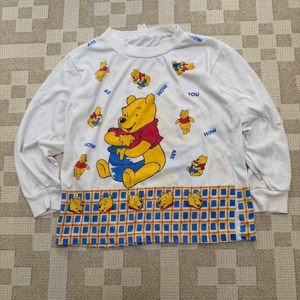Vintage Disney Winnie the Pooh Kids White Long Sleeve T-Shirt Graphic‎ 2T - 3T